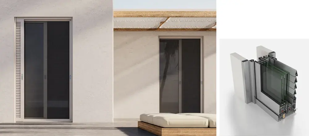 1-Sash inwall with ﬂyscreen and shutter