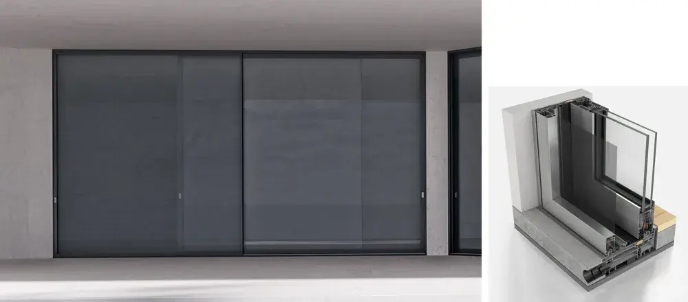 2-Sash with flyscreen