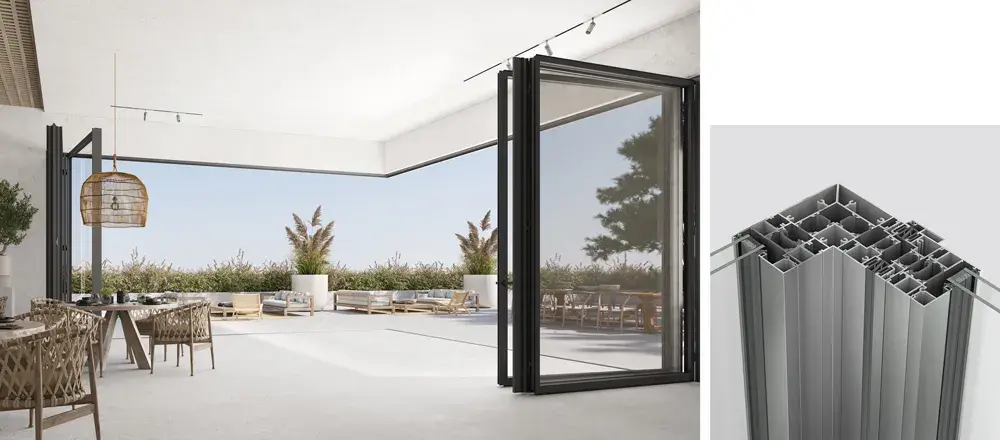 3-sash angular with an inward opening